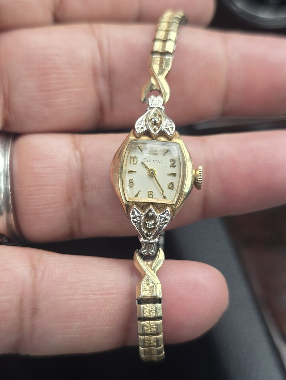 Bulova Ladies Two-Tone Gold and Silver Petite Bracelet Watch